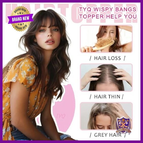 18 Inch Synthetic Hair Topper with Bangs for Thinning Hair main image 4